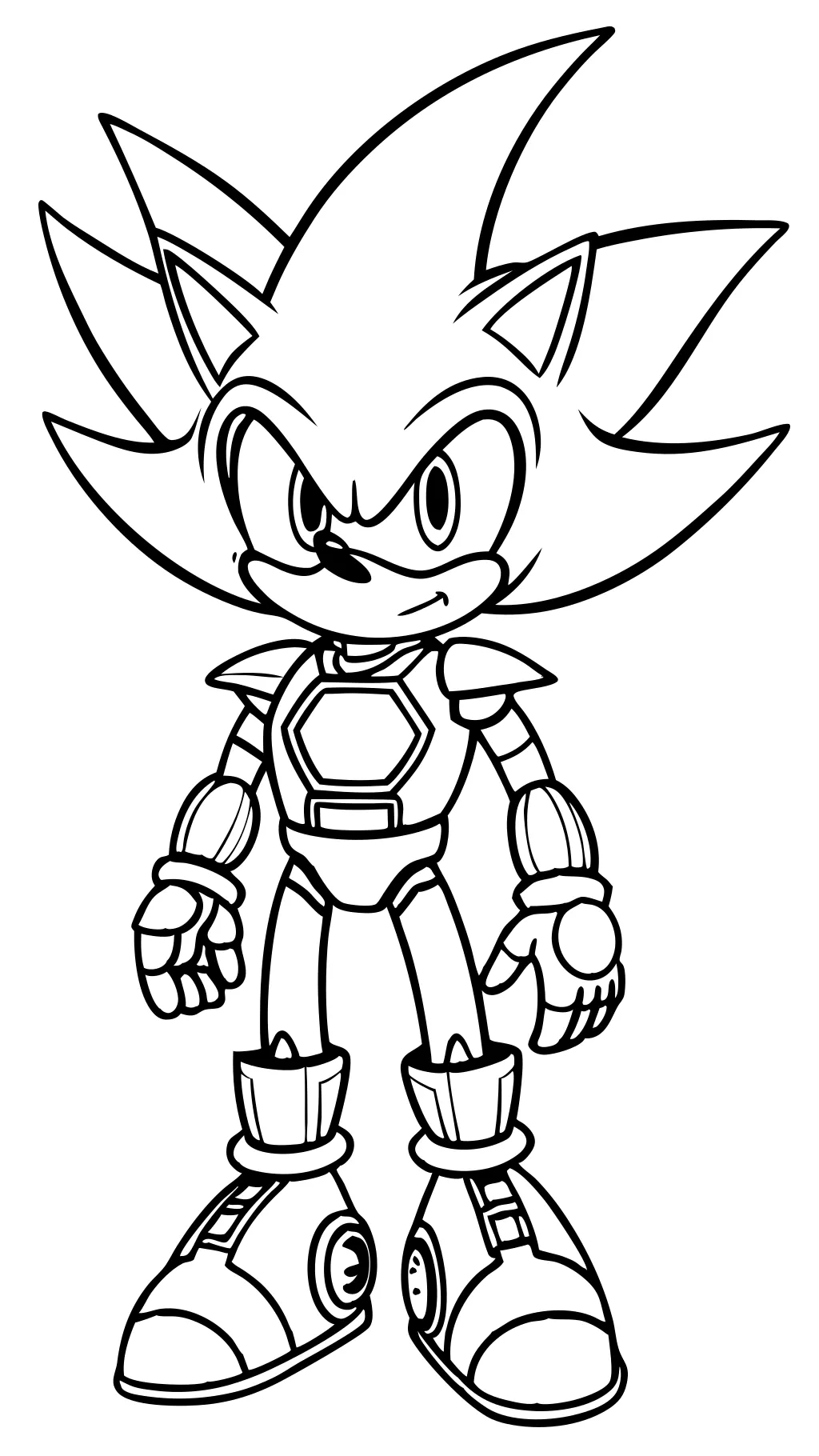 silver sonic coloring pages